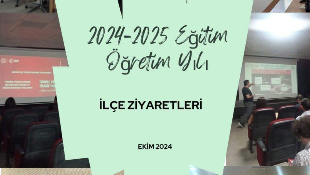 Ölçme Değerlendirme ve Sınav Hizmetli Genel Müdürlüğünün 2024-2025 eğitim öğretim yılı yıllık çalışma planı çerçevesinde 7 - 10 Ekim 2024 tarihleri arasında İlçe Müdürlüklerine ziyaret gerçekleştirildi.